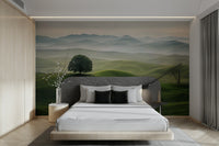 Subtle hill shapes wallpaper for a calm room look

