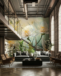 Whispers of White wallpaper enhancing room brightness

