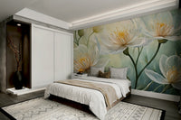 Simple white wallpaper for calm and bright interiors

