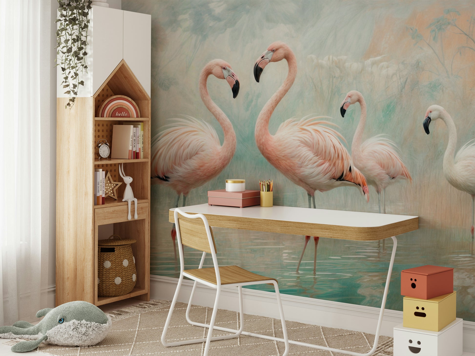 Birds with soft feathers in lagoon

