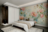 Soft pink roses wallpaper artwork

