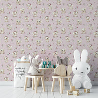 Floral elephants in a pastel pink theme

