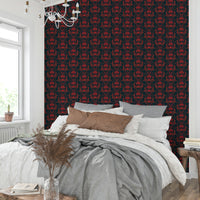 Classic damask in striking red palette

