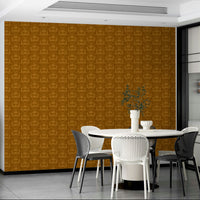Classic floral wallpaper in amber tones

