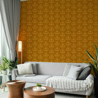 Stylized floral pattern in warm amber tone

