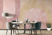 Blush hues modern wall mural art

