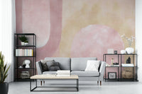 Artistic blush brushstroke mural

