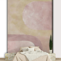 Minimal painted sand wall mural

