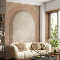 Painted arch in blush wall mural

