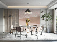 Blush toned abstract beach mural

