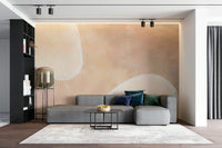 Minimal neutral shapes wall mural


