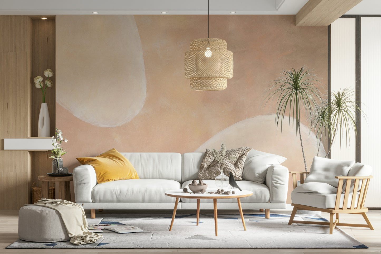 Soft mist abstract neutral wallpaper

