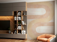 Blush pink curved arch wall design

