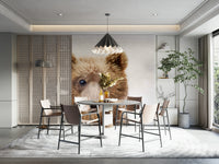 Fluffy bear cub image for kids room

