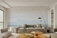 White shed with blue sloped roof

