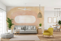Faded sunrise desert mural design

