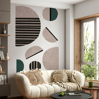 Abstract graphic shapes on white

