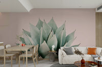 Abstract green agave leaf design

