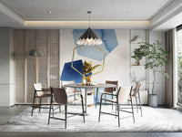 Elegant blue gold hexagon wallpaper

