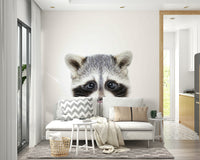 Wild raccoon with bubblegum face

