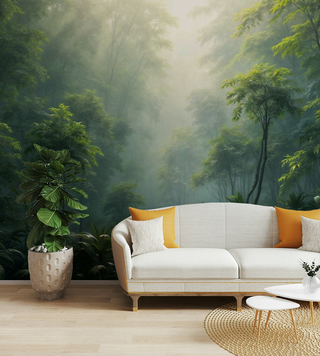 Tropical jungle scene for wall decor

