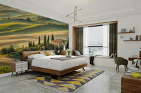 Countryside road in Tuscany fields

