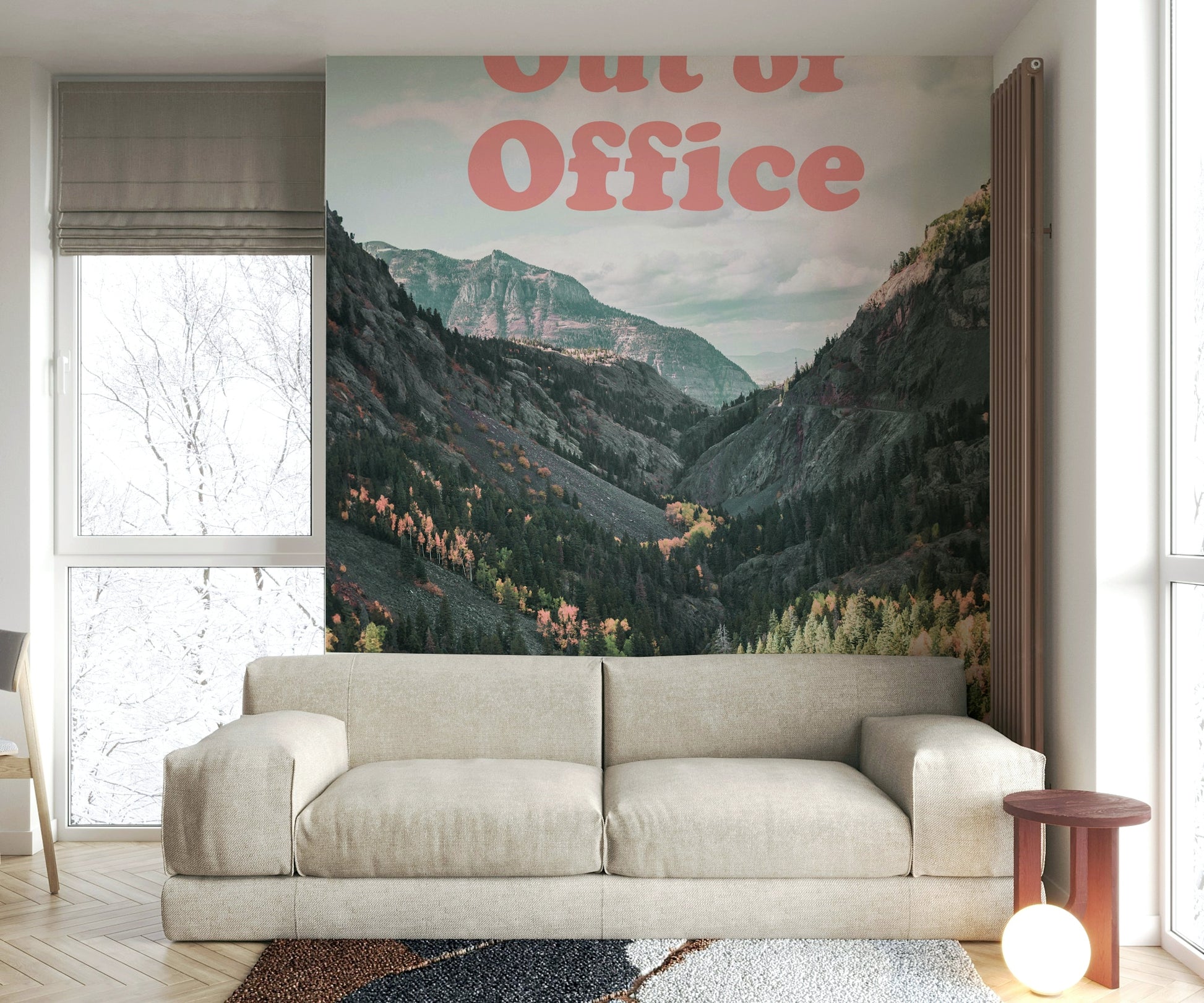 Autumn trees in scenic valley

