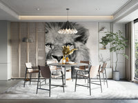 Majestic lion close-up in B&W

