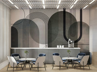 Minimalist arch design soft tones

