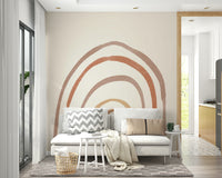 Hand-drawn rainbow nursery wall art

