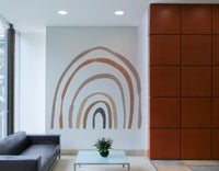 Earth tone abstract rainbow mural

