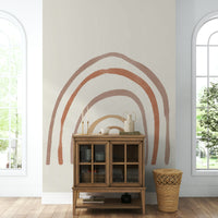 Beige and brown rainbow kids print

