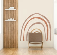 Minimal boho rainbow nursery mural

