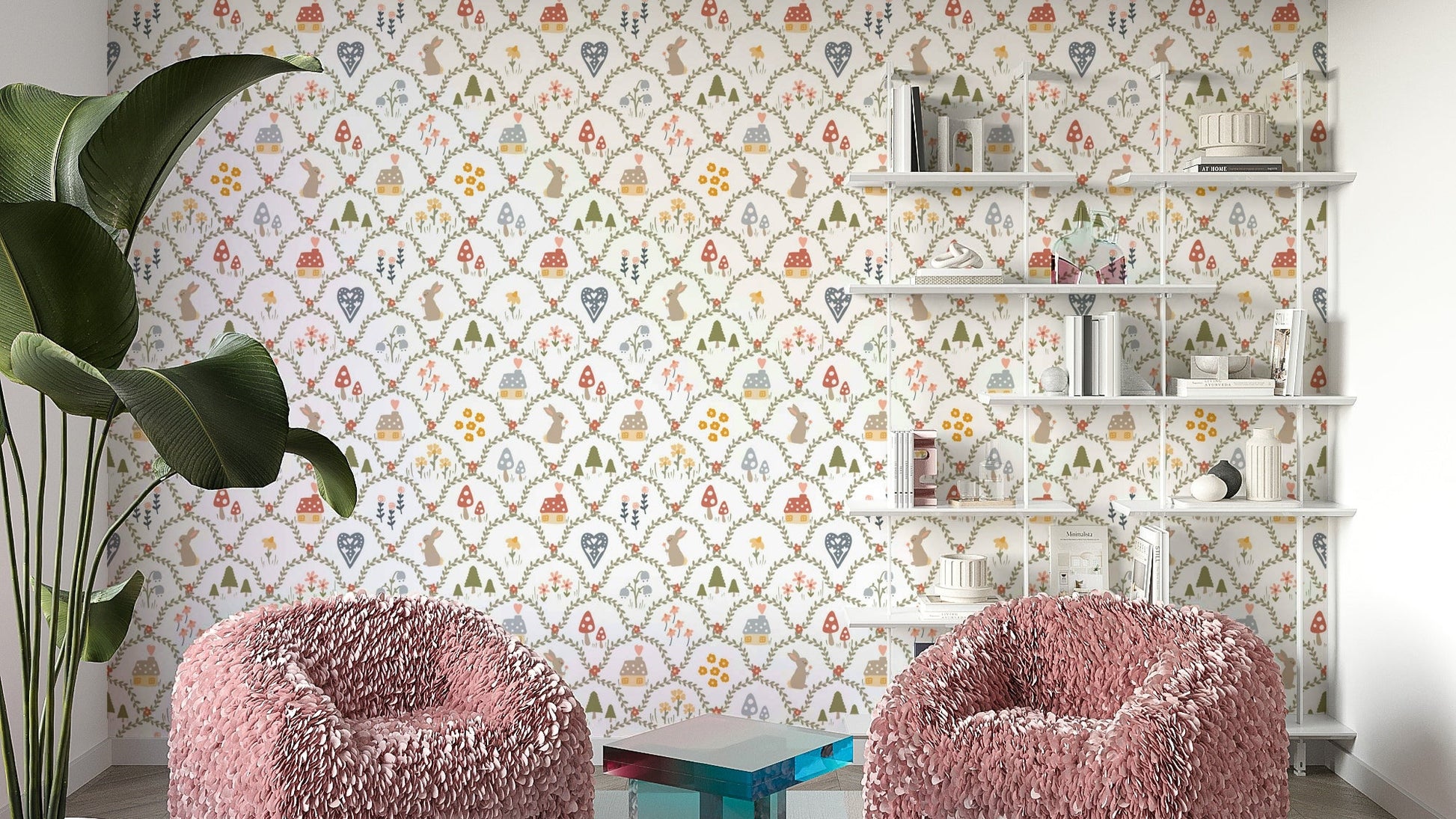 Whimsical wildflower wallpaper

