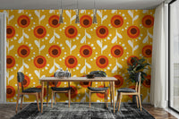 Funky sunset tones wall mural

