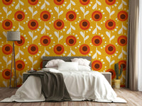 Retro flower pattern wallpaper

