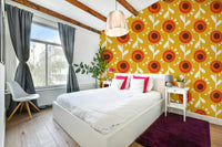 Yellow and orange retro blooms

