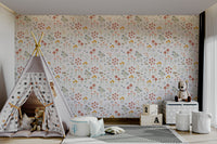 Fungi and flowers kids wall mural

