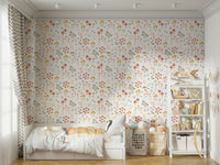 Soft pastel floral mushroom print

