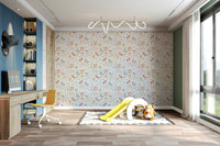 Mushroom and wildflower wallpaper

