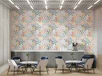 Painted floral art wall mural

