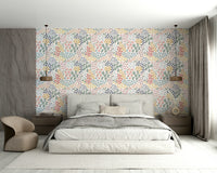 Hand-drawn flower wall design


