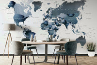 Blue world mural for wall decor

