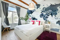 Travel theme blue map wallpaper

