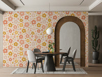 Playful retro flower wallpaper

