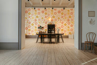 Multicolor daisy wall pattern

