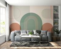 Modern arch shapes wall mural art

