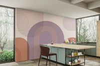 Geometric curves wall wallpaper

