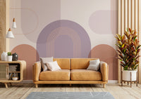 Lavender and peach arch wall mural

