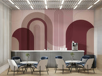 Abstract archways in rose pink

